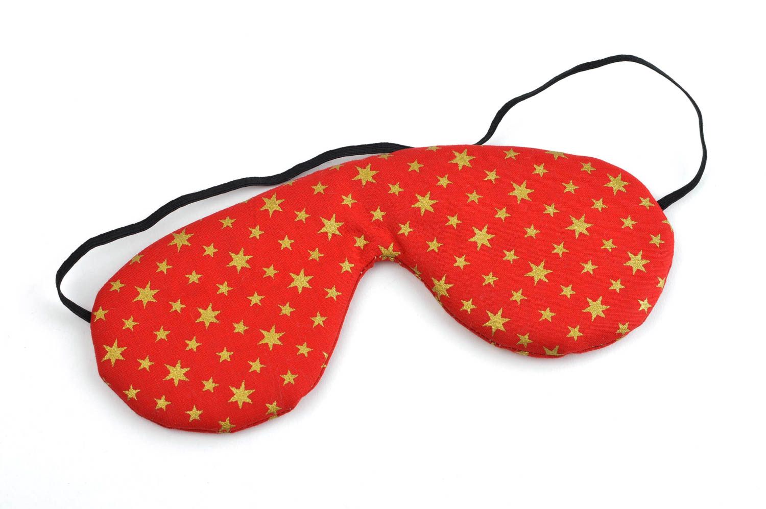 Повязка для сна красная ручной работы маска для сна со звездами очки для сна фото 3