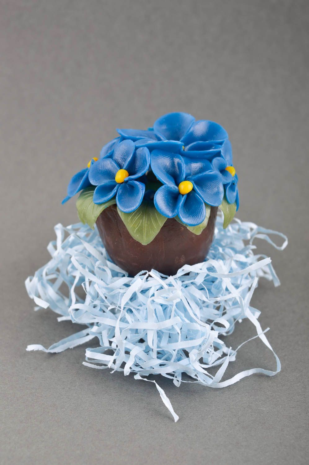 Künstliche Blume in Blau handmade kreatives Geschenk Deko Ideen Küche Veilchen foto 6