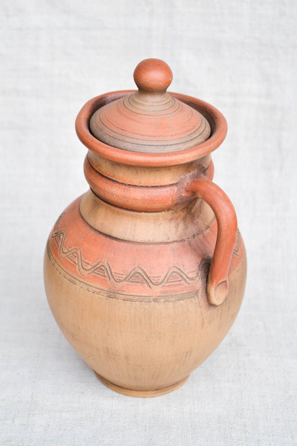 Handmade Italian style 60 oz ceramic water pitcher 10 inches, 2 lb photo 4