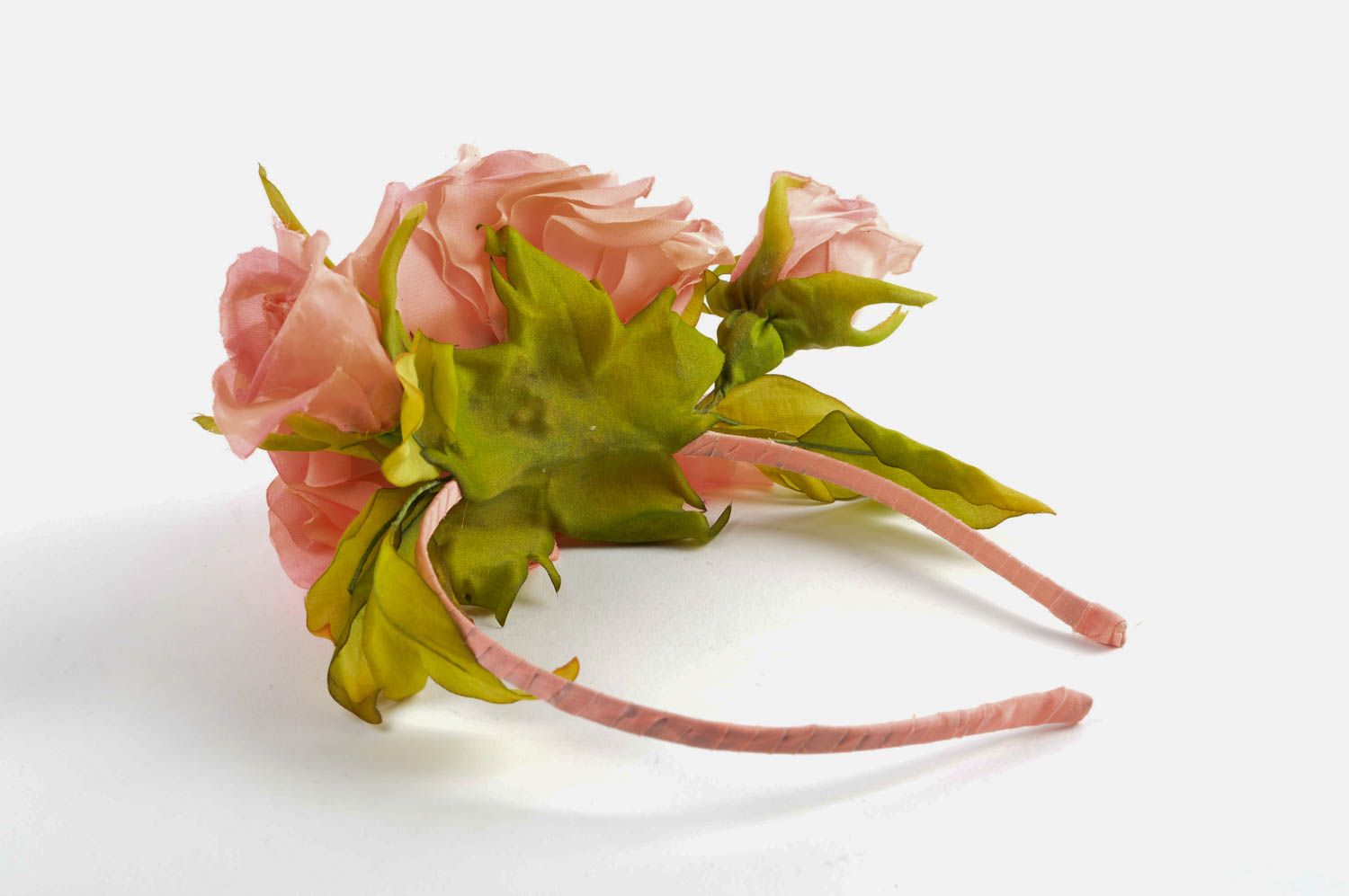 Serre-tête fleurs fait main Accessoire cheveux pêche Cadeau original design photo 3