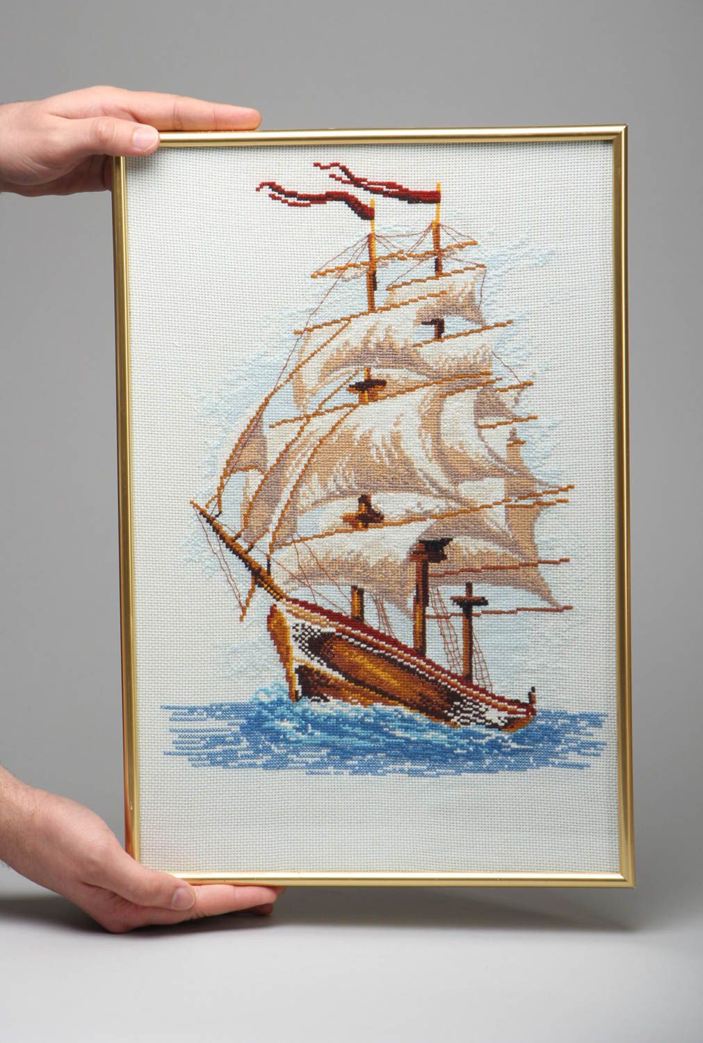 Cross stitched picture Ship of Dream photo 4
