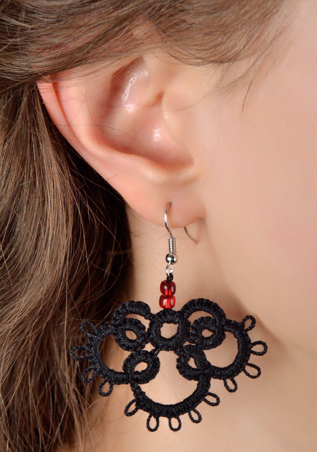 Earrings made from woven lace Black Clover photo 4