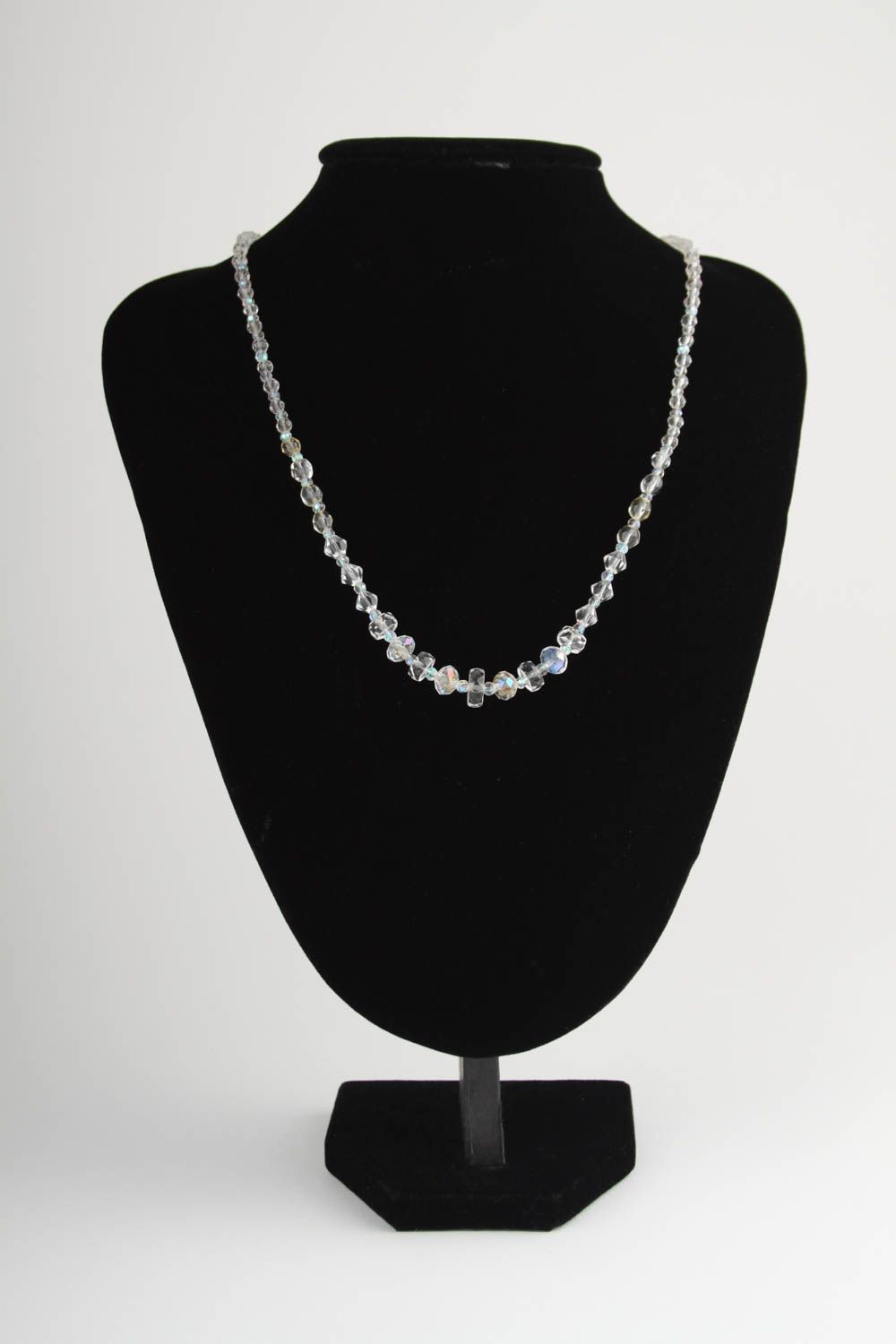 Damen Halskette Handgefertigt Halsschmuck für Damen Kristall Schmuck in Weiß foto 1