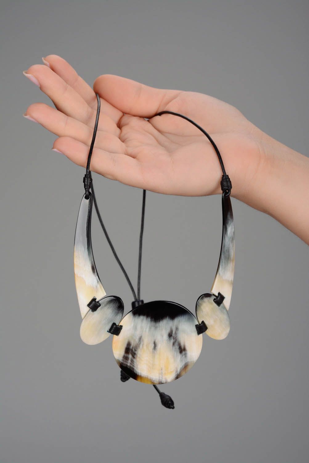 Necklace made of cow horn photo 5