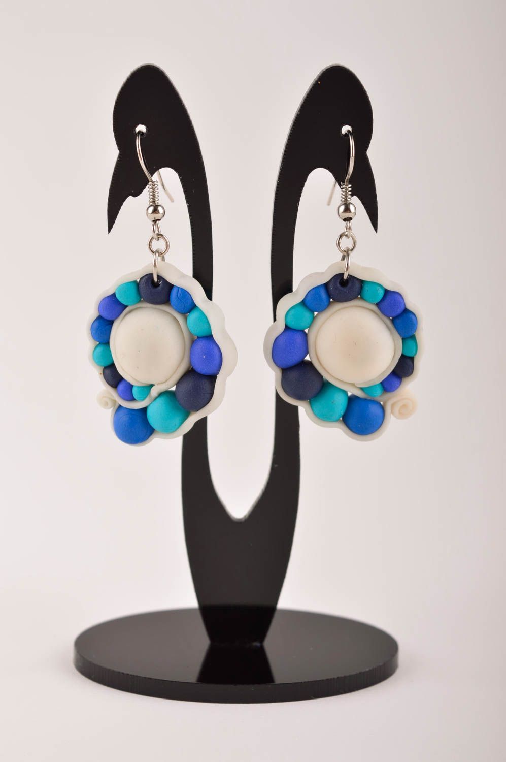 Handmade earrings clay accessory unusual jewelry gift ideas flower earrings photo 2