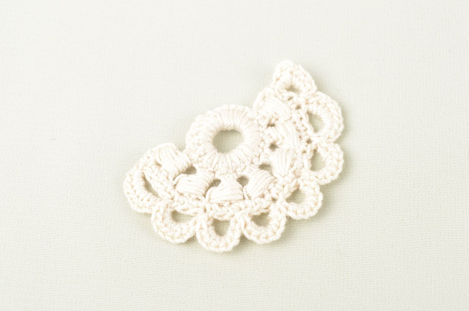 Fleur tricot fait main Fourniture bijoux ajourée claire Loisirs créatifs photo 1