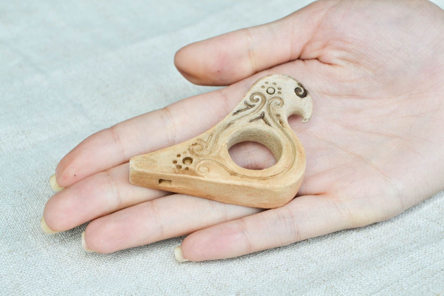 Ocarina Instrument handmade Flöte aus Ton Musikinstrument für Kinder ausgefallen foto 2