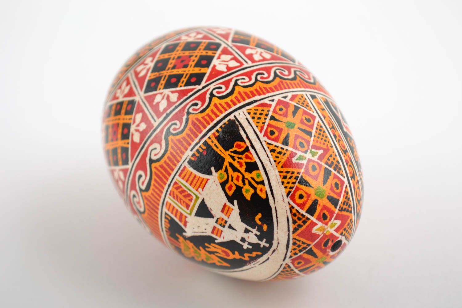 Schönes bemaltes Osterei handmade aus Gänseei mit Acrylfarben bemalt foto 5