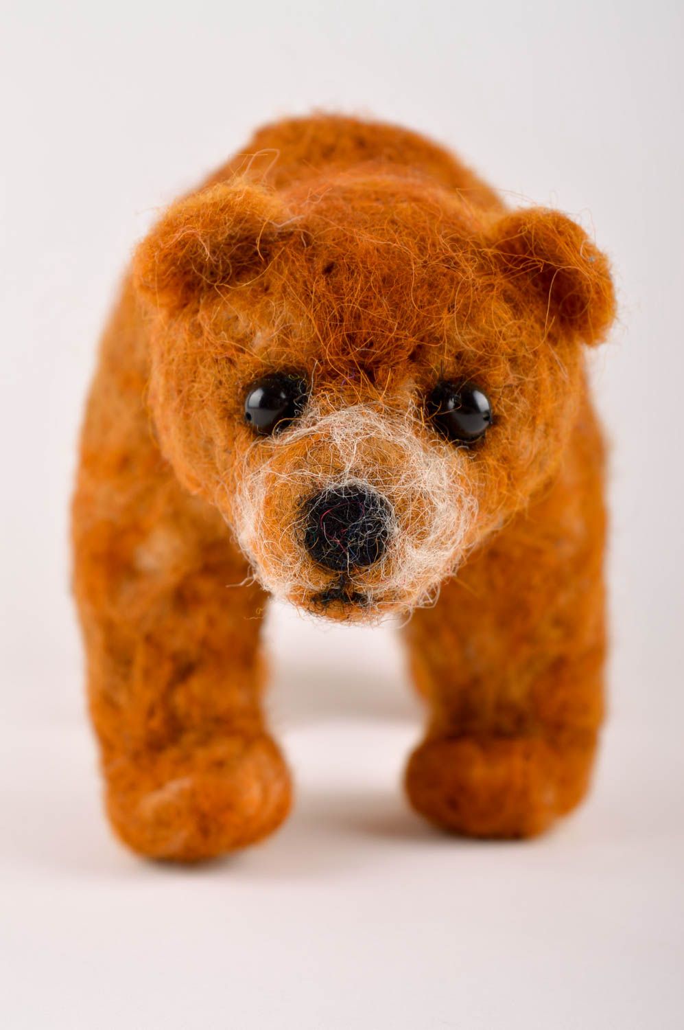 Geschenk für Kinder handmade kleines Bär Kuscheltier weiches Wolle Spielzeug foto 3