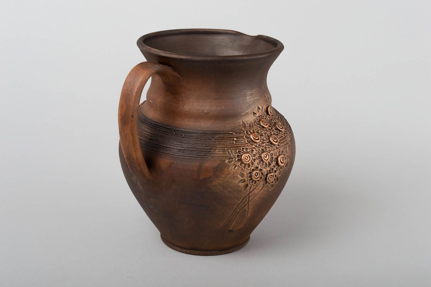 Keramik Krug handgefertigt Öko Geschirr Küchen Zubehör in Braun umweltfreundlich foto 4