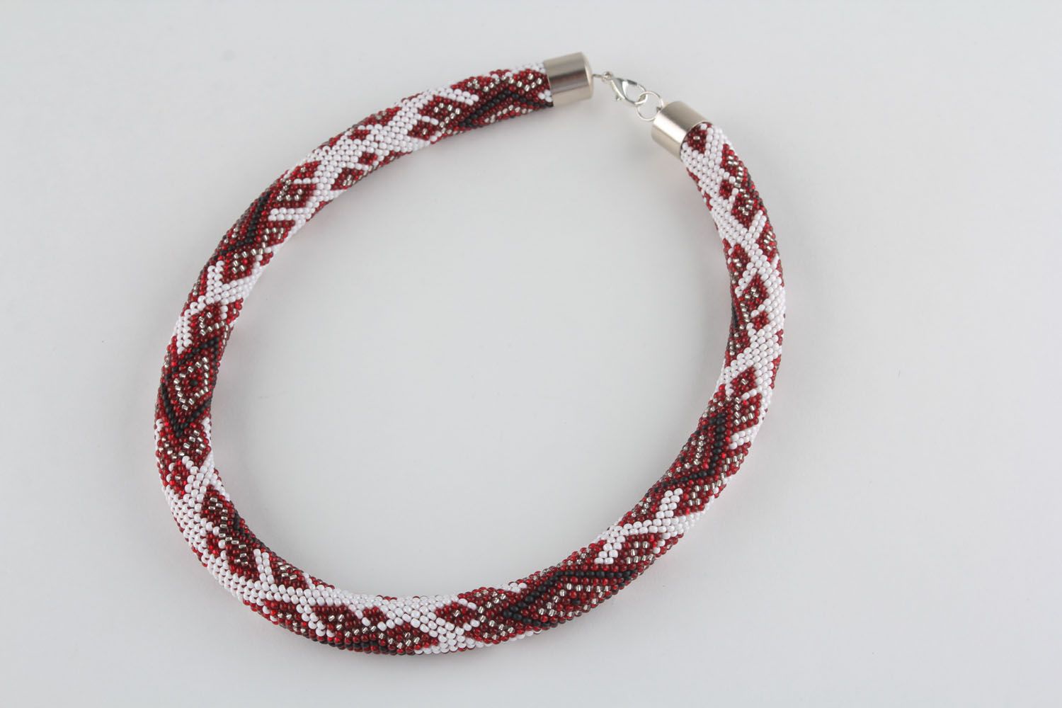 Ethnic beaded rope necklace photo 3