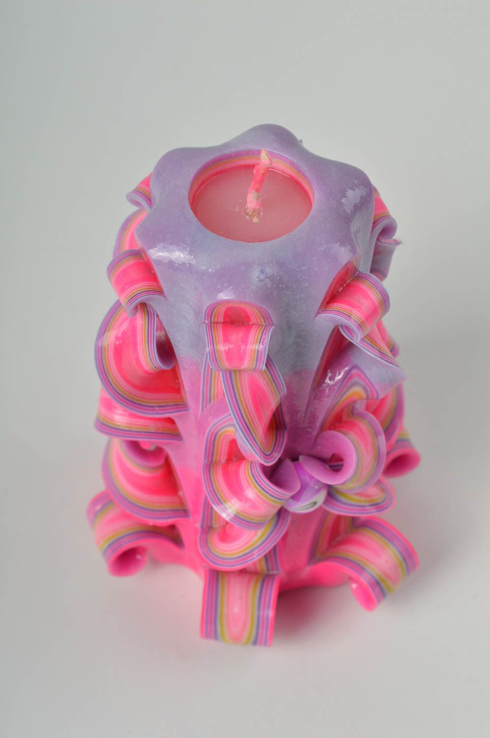Свеча ручной работы резная свеча романтическая градация декоративная свеча фото 4