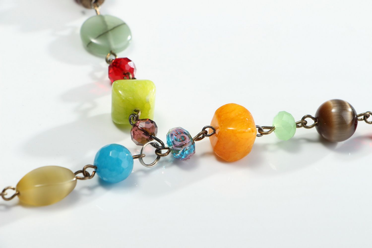Multi-colored natural stone necklace photo 3