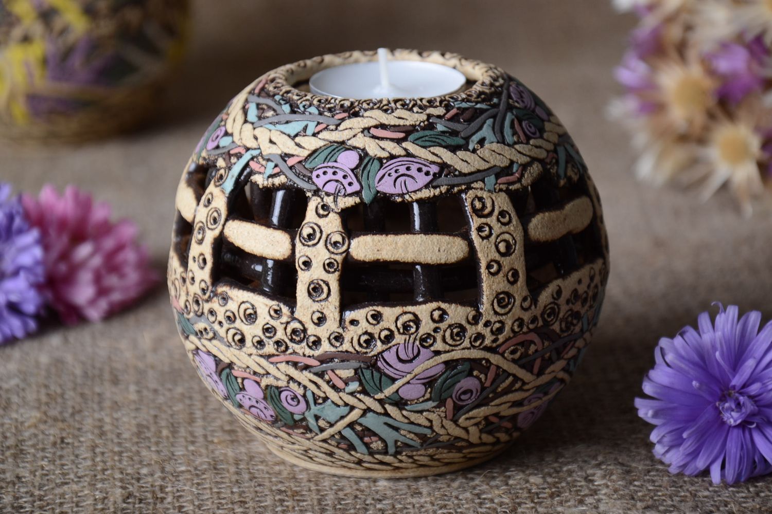 Schöner Keramik Teelichthalter Deko Idee kleiner Deko Kerzenhalter Haus Deko foto 1