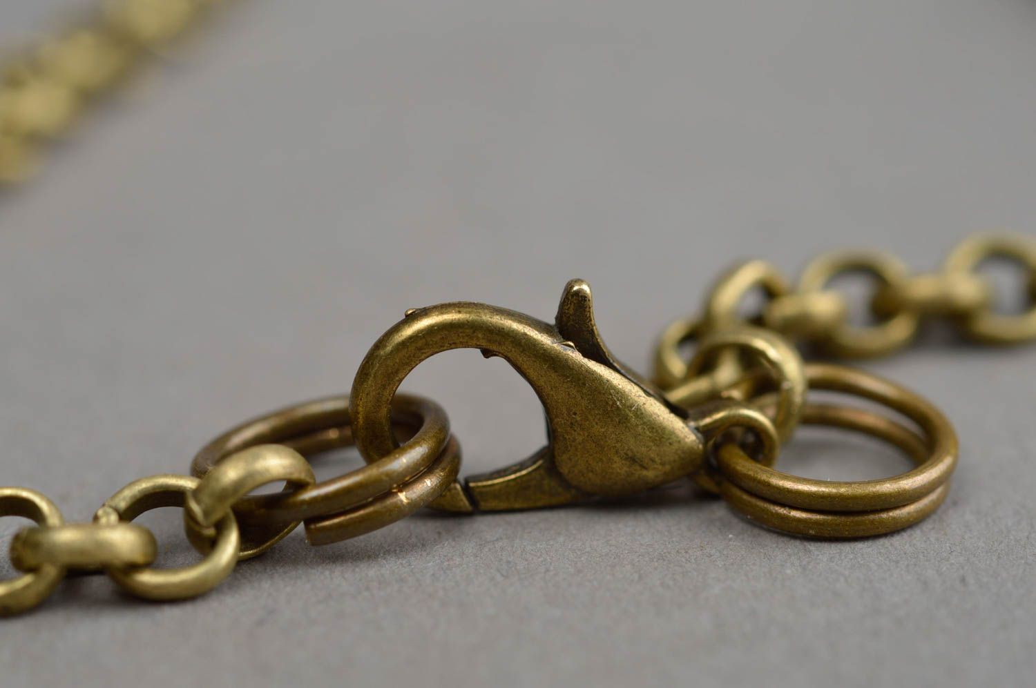 Handmade soutache pendant beaded accessory on chain cute stylish jewelry photo 4