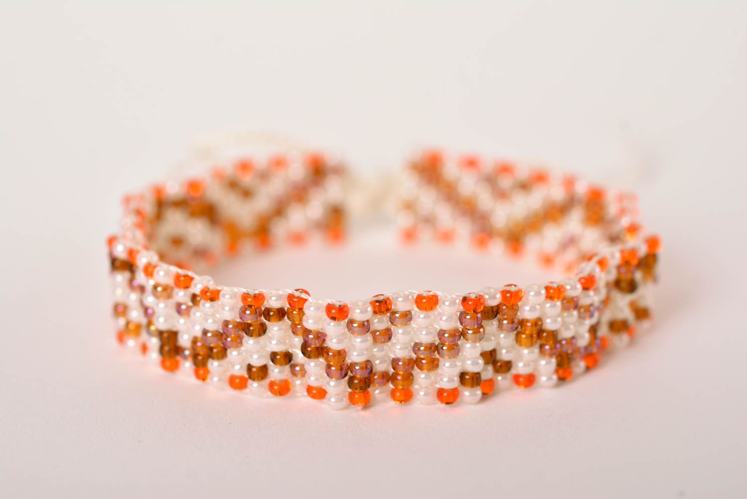 Stylish handmade wrist bracelet beaded bracelet with ties artisan jewelry photo 1