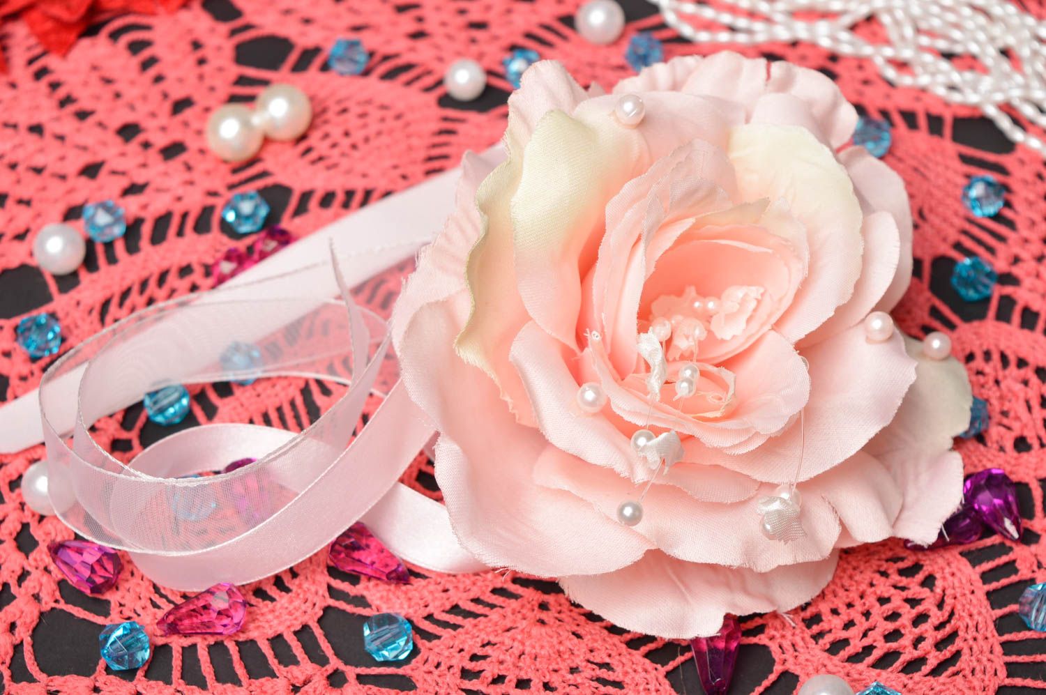 Ramillete de flores artesanal accesorio para boda elegante regalo original foto 1