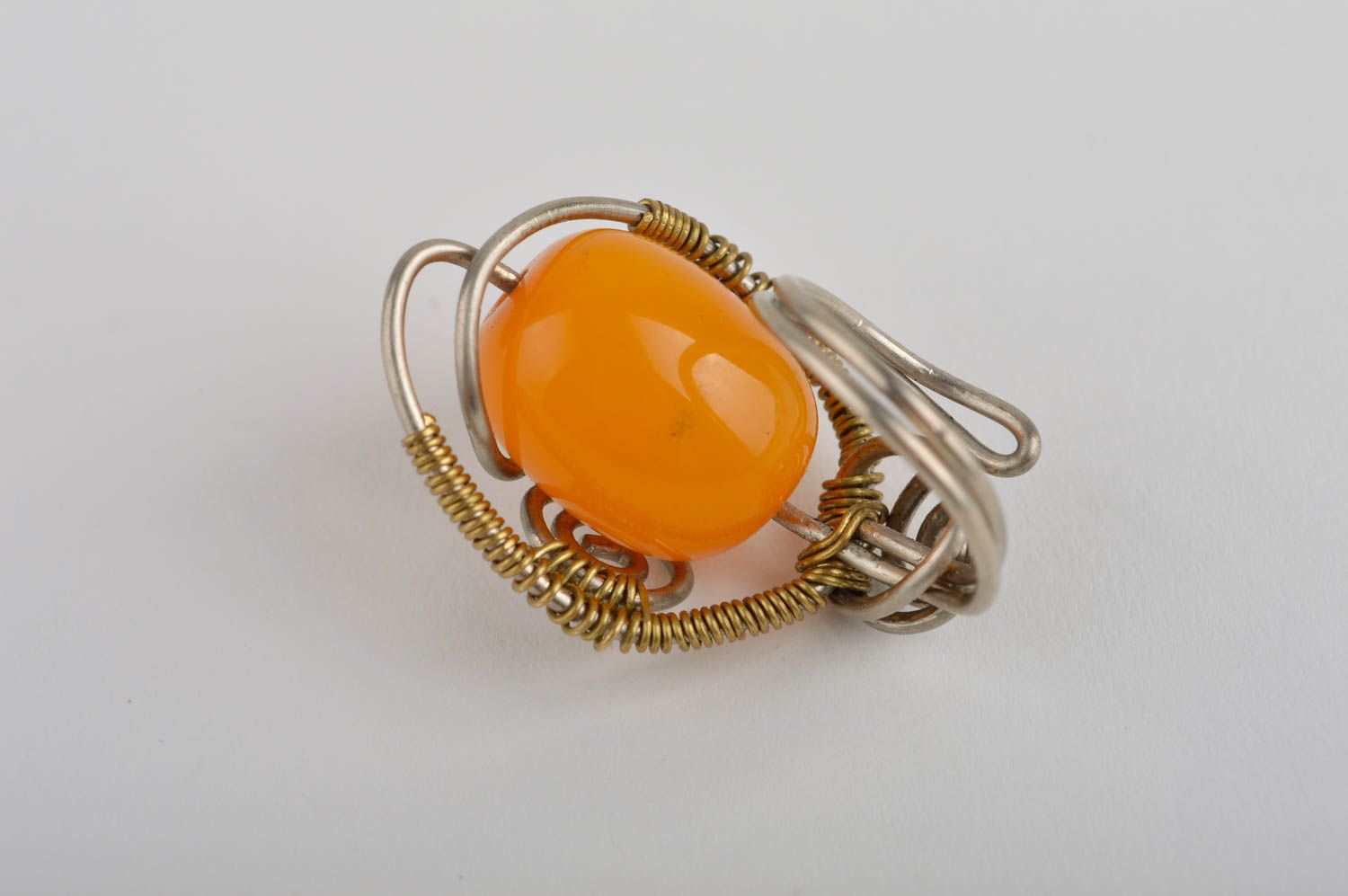 Handmade Metall Ring mit Stein Damen Modeschmuck modisches Accessoire foto 5