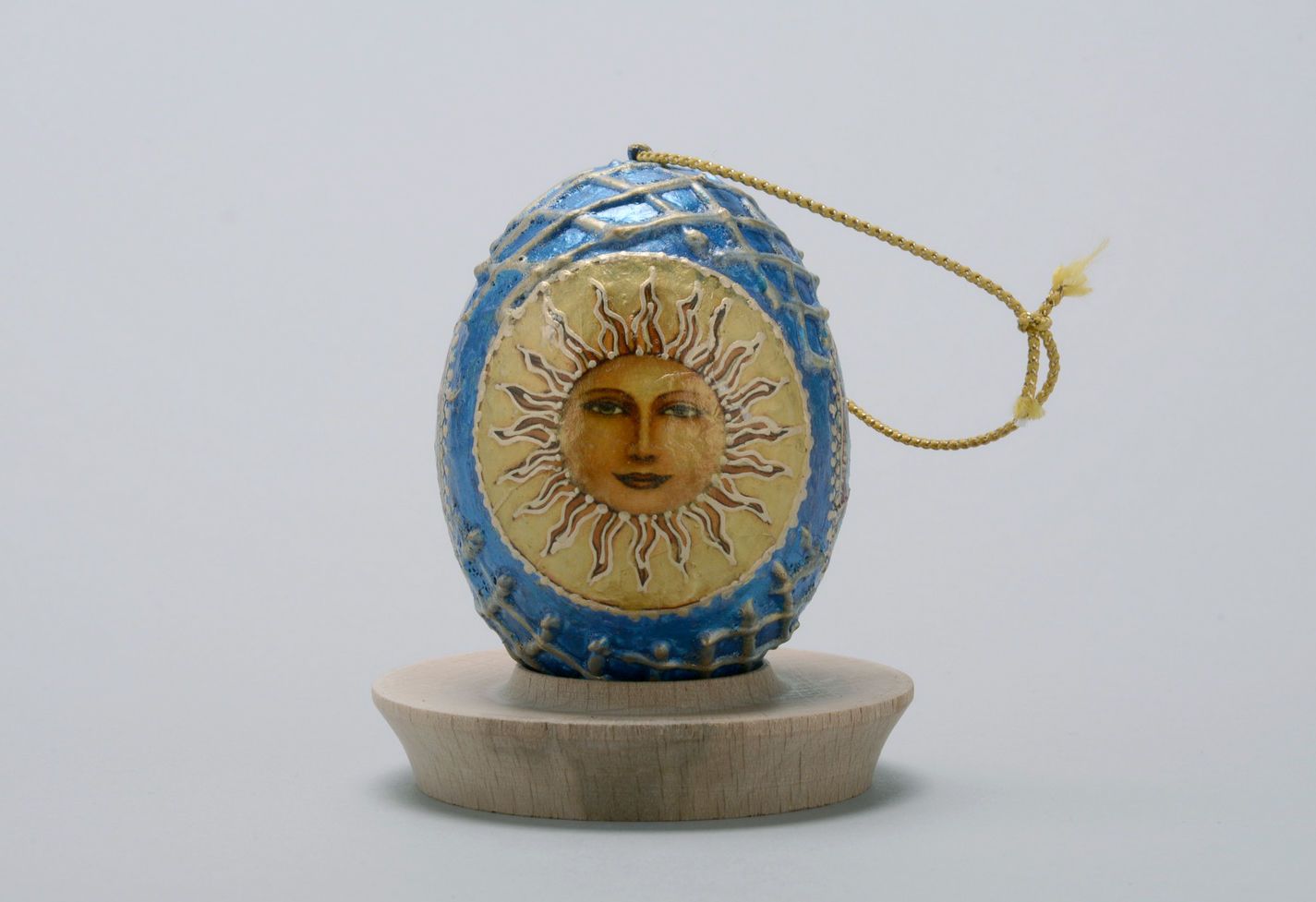 Pingente-ovo decorativo Cristo e sol foto 5