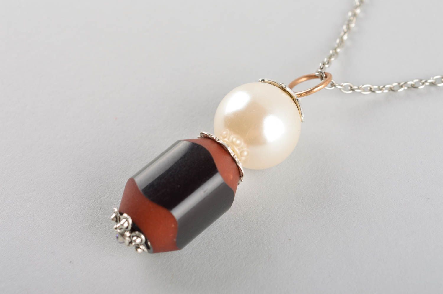 Chain pendant handmade wooden pendant fashion jewelry stylish pendant for women photo 3