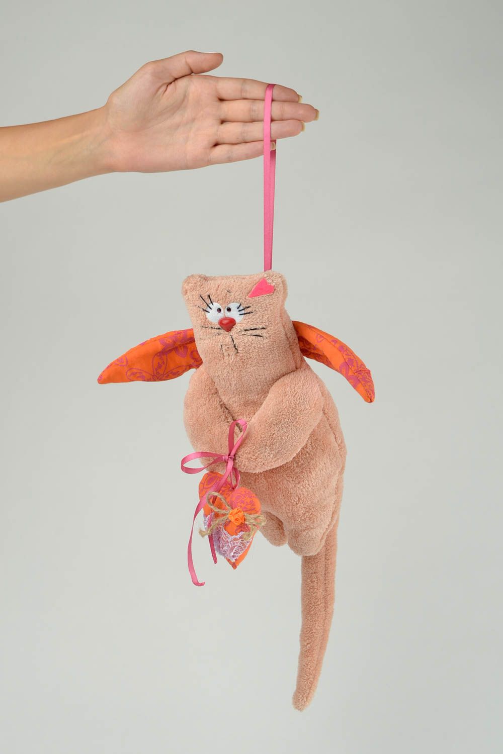 Handmade Deko Anhänger Kuscheltier für Kleinkinder Geschenk Idee Katze originell foto 2