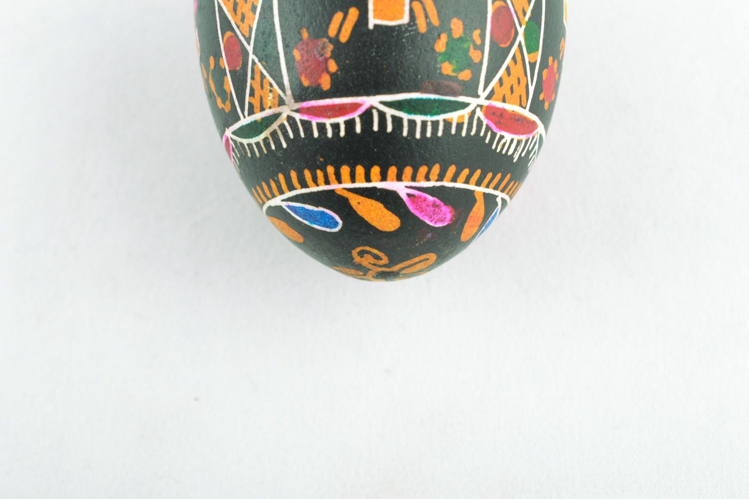 Handmade painted black Easter egg photo 4