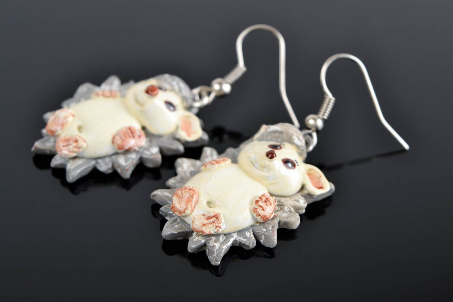 Plastic baby earrings handmade earrings made of polymer clay funny earrings photo 1