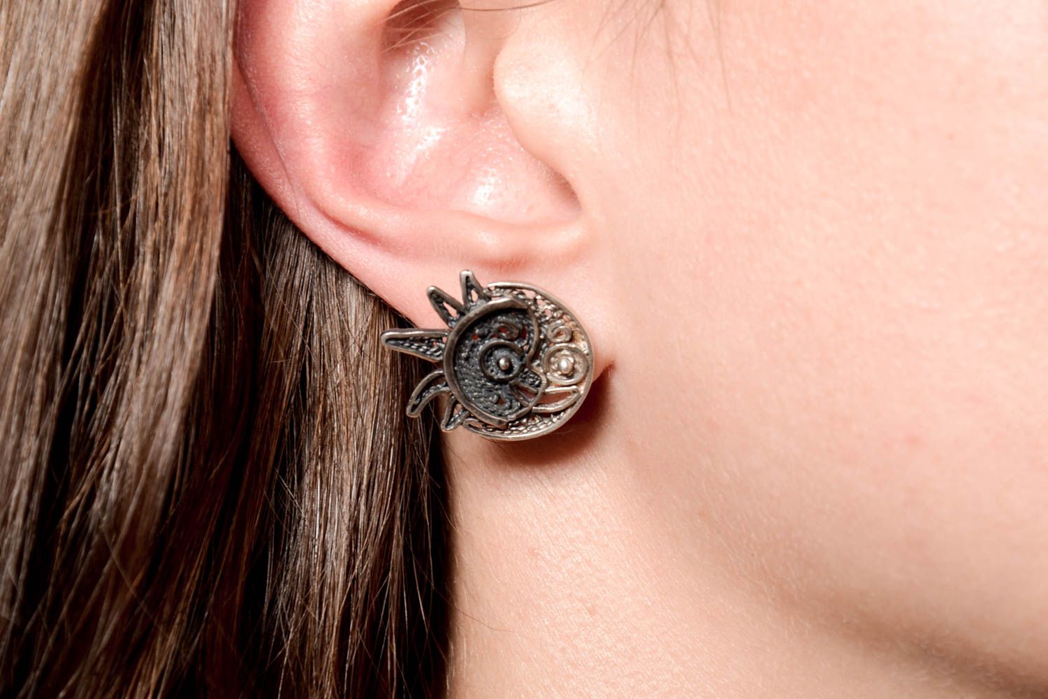 Boucles d'oreilles argent Bijou fait main design de créateur Accessoire femme photo 1