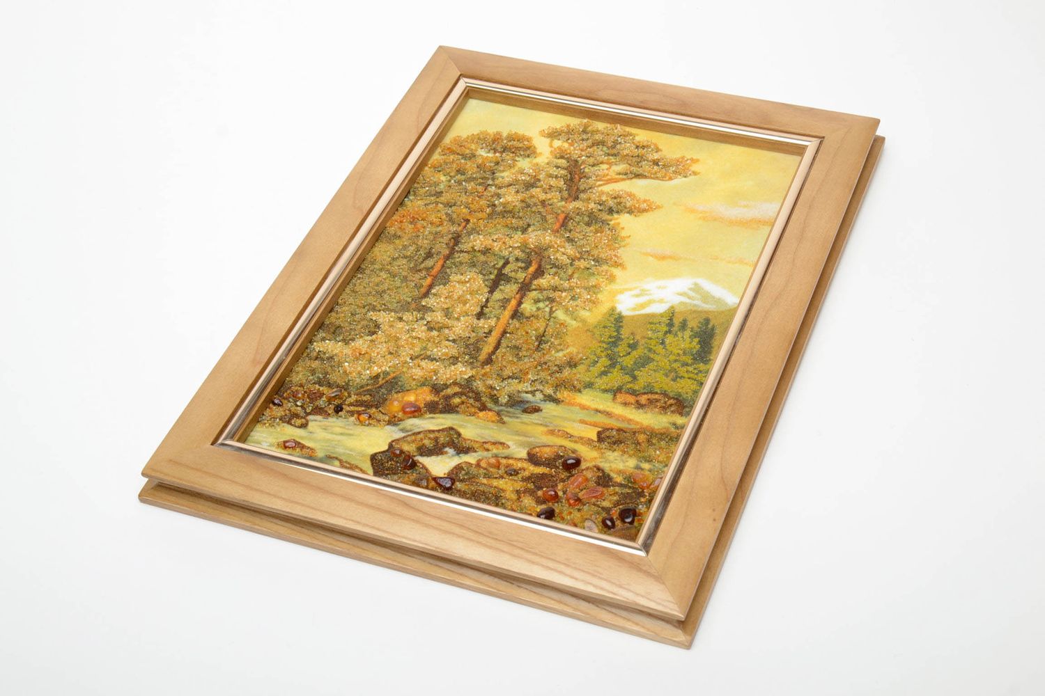 Amber decorated wall painting Mountain Landscape photo 2