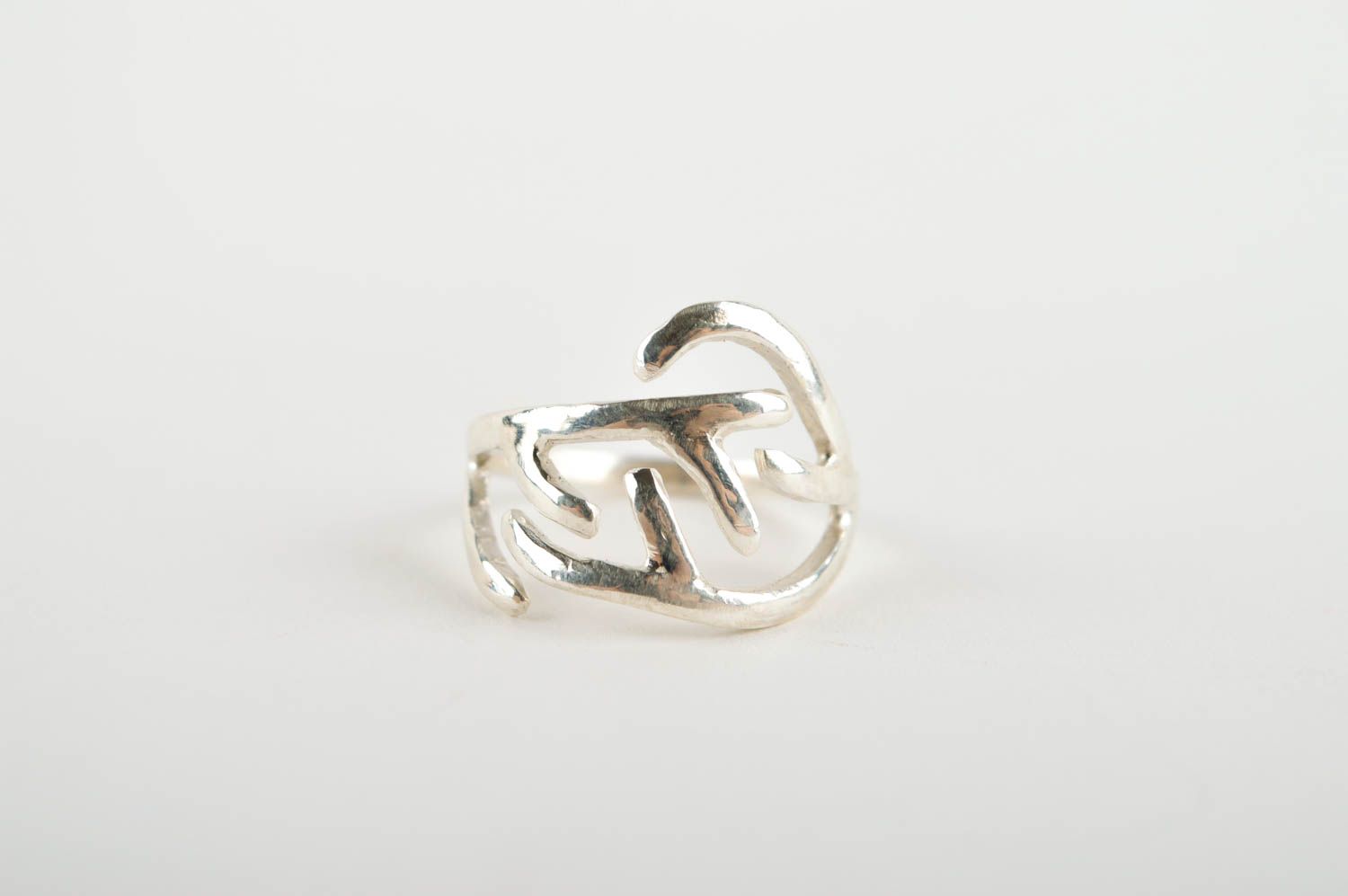 Бижутерия из мельхиора ручной работы металлическое украшение женское кольцо фото 3