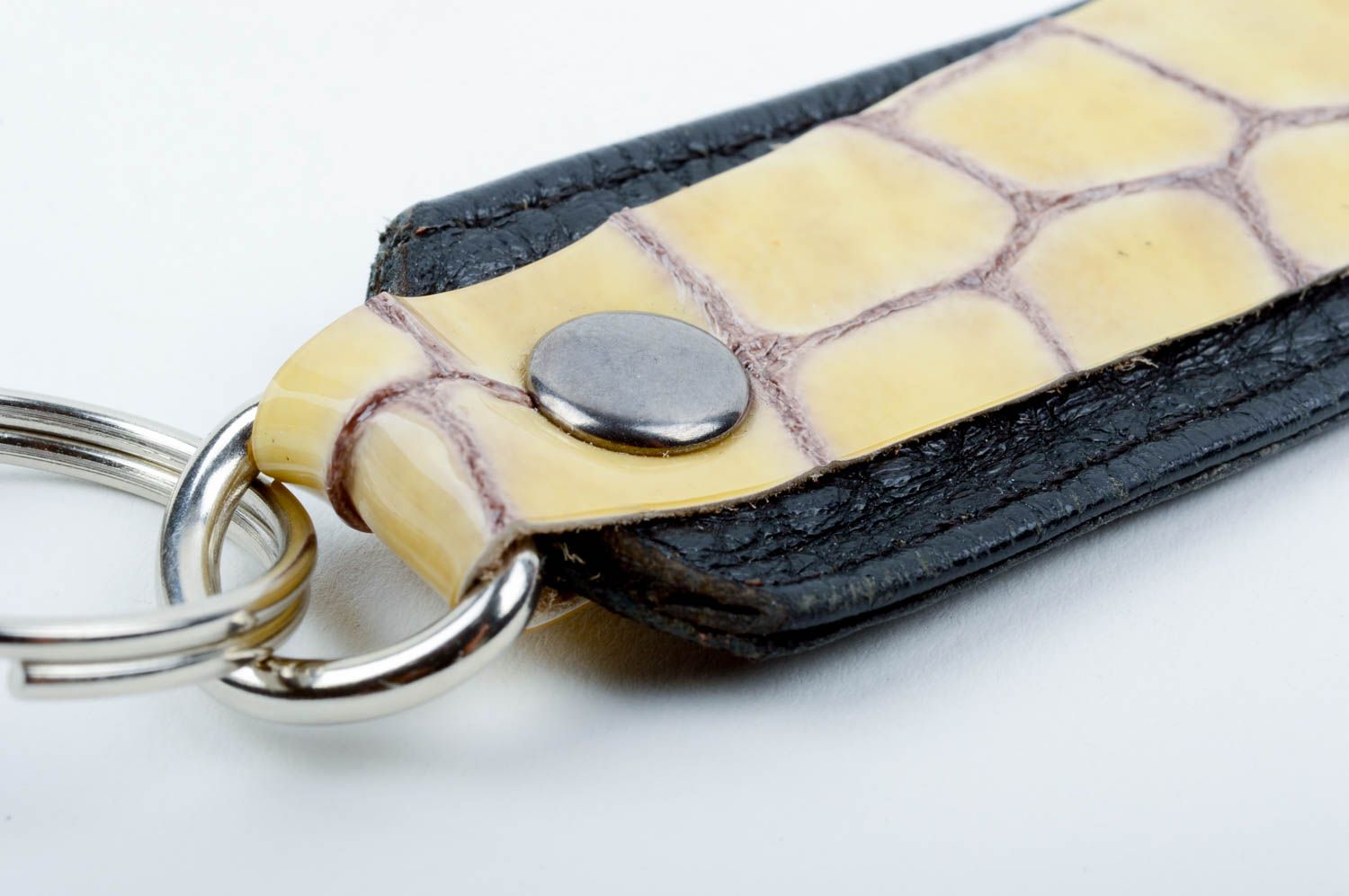 Handmade cute leather keychain unusual stylish keychain beautiful accessory photo 4