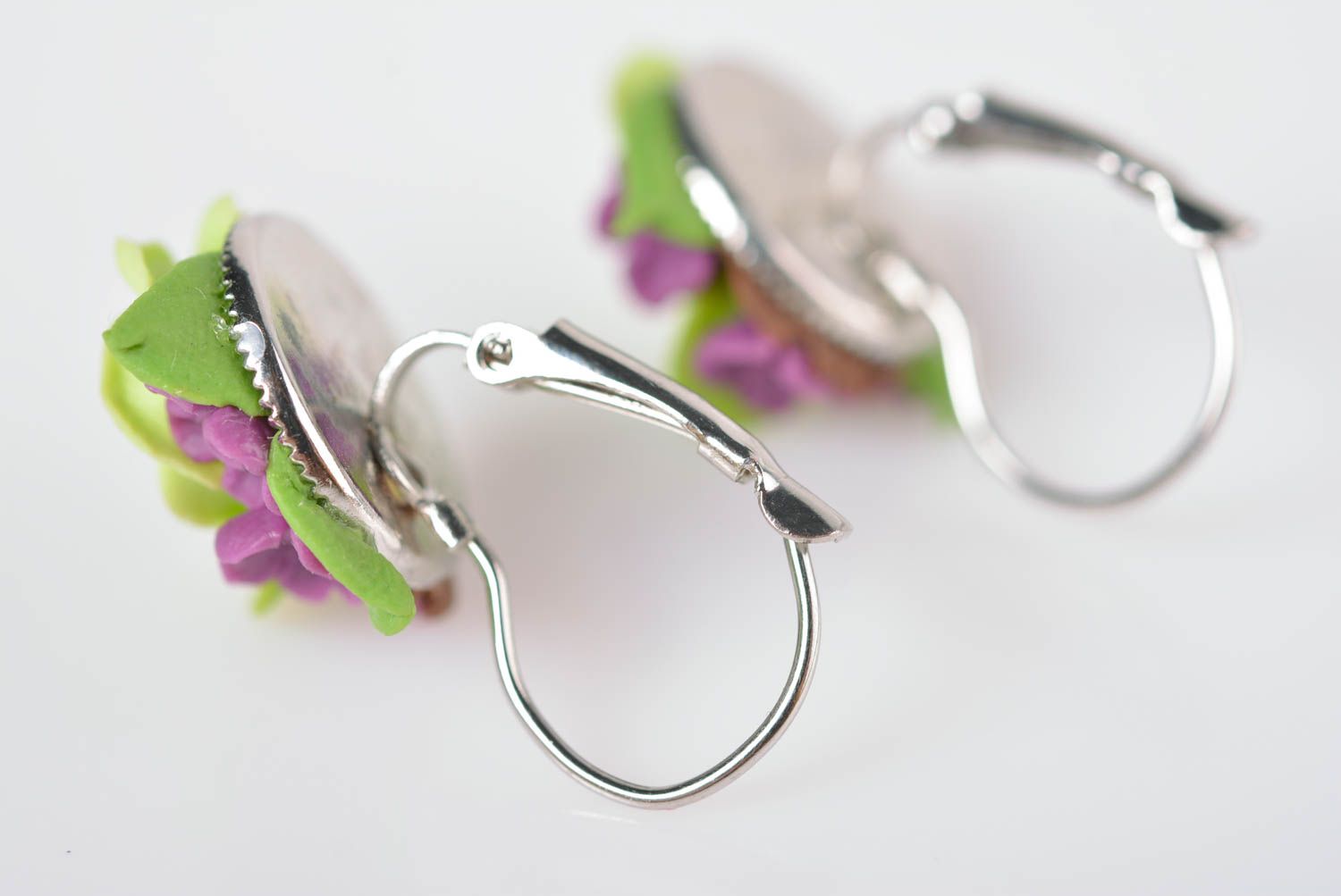 Handmade bijouterie porcelain earrings summer flower earrings stylish jewelry photo 5