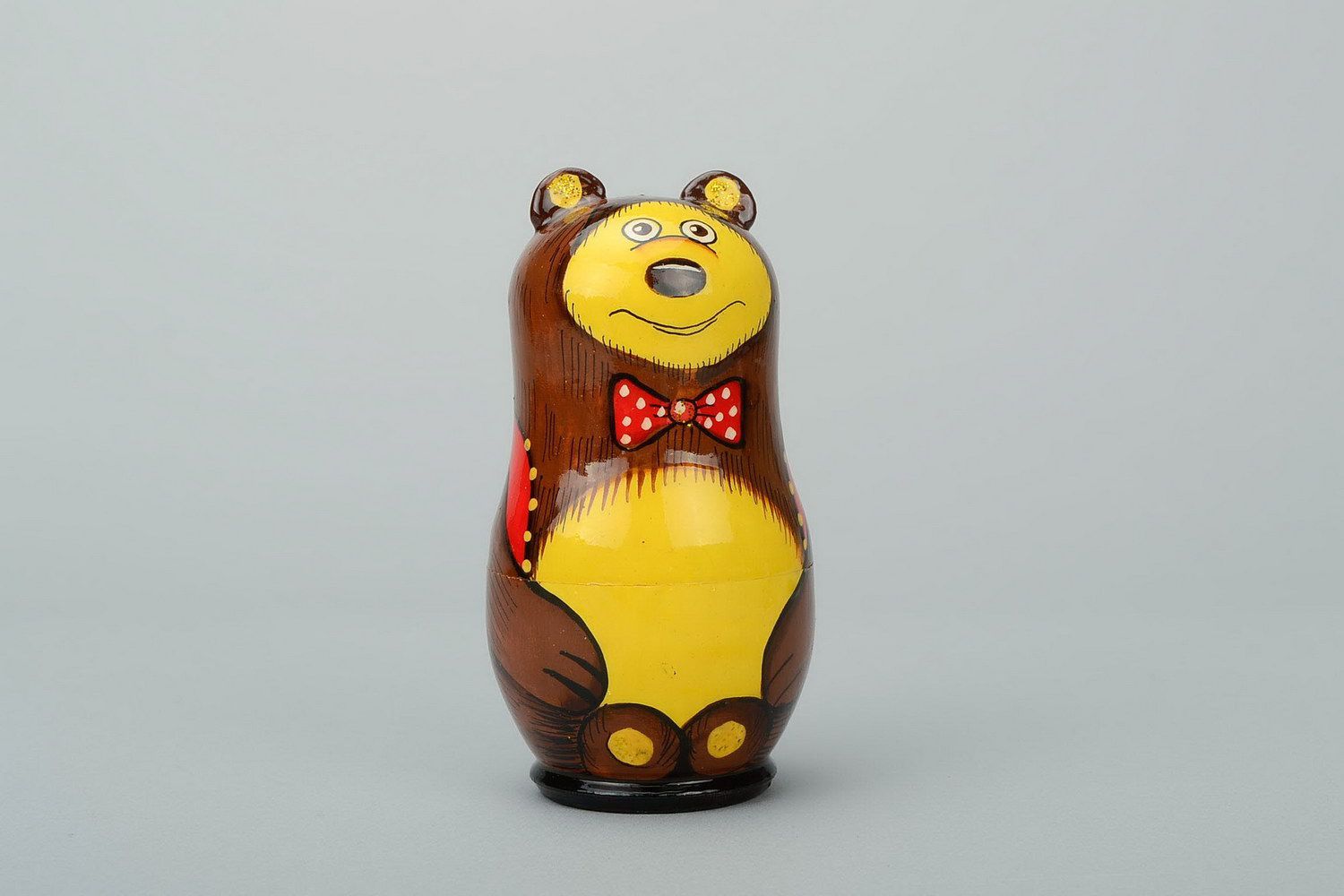 Painted wooden toy Masha and bear photo 2