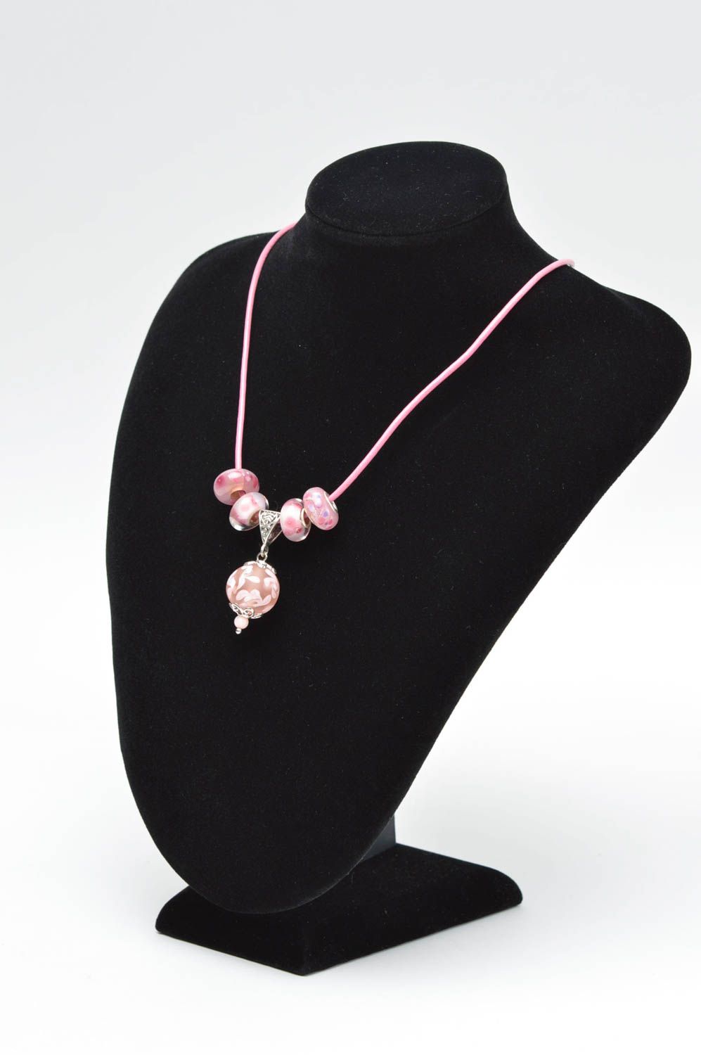 Colgante de cristal artesanal rosado accesorio para mujer bisutería de moda foto 5