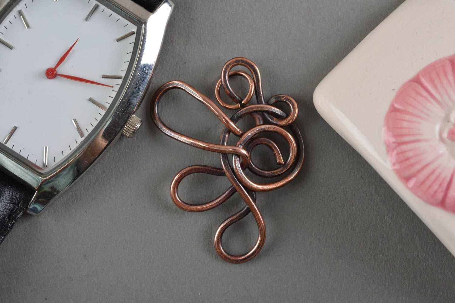 Llavero hecho a mano de cobre accesorio para llaves regalo original colgante foto 1