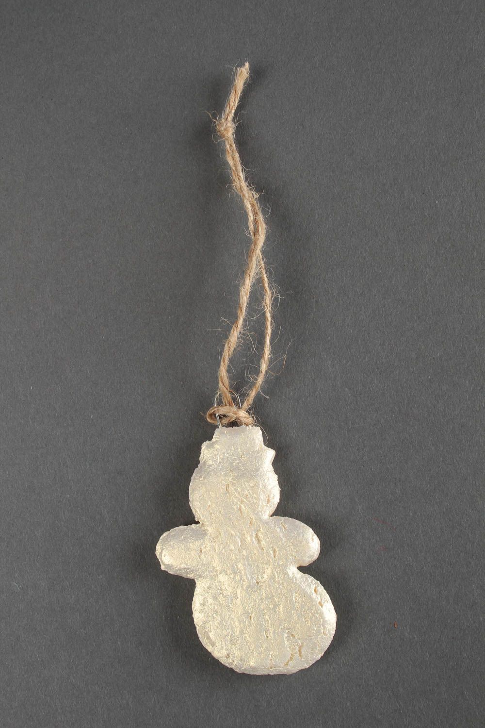 Deko für Weihnachten Schneemann handmade Salzteig Figur Wohn Accessoire foto 3