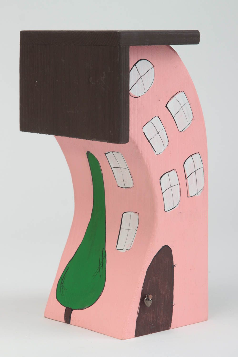 Handmade Deko Haus Figur aus Holz Designer Geschenk märchenhaft originell foto 2