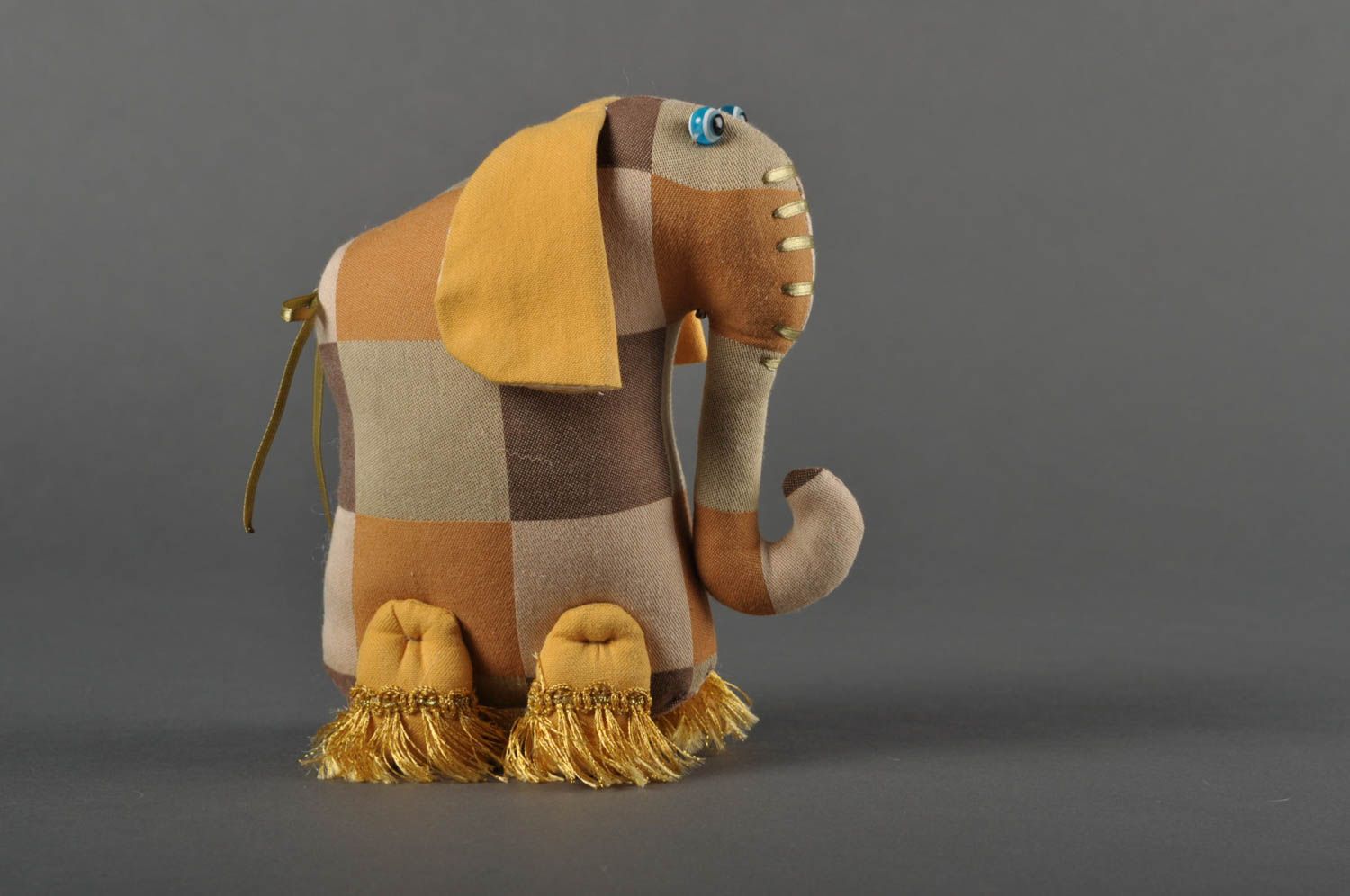 Jouet éléphant Peluche faite main décorative en tissu Cadeau pour enfant photo 3