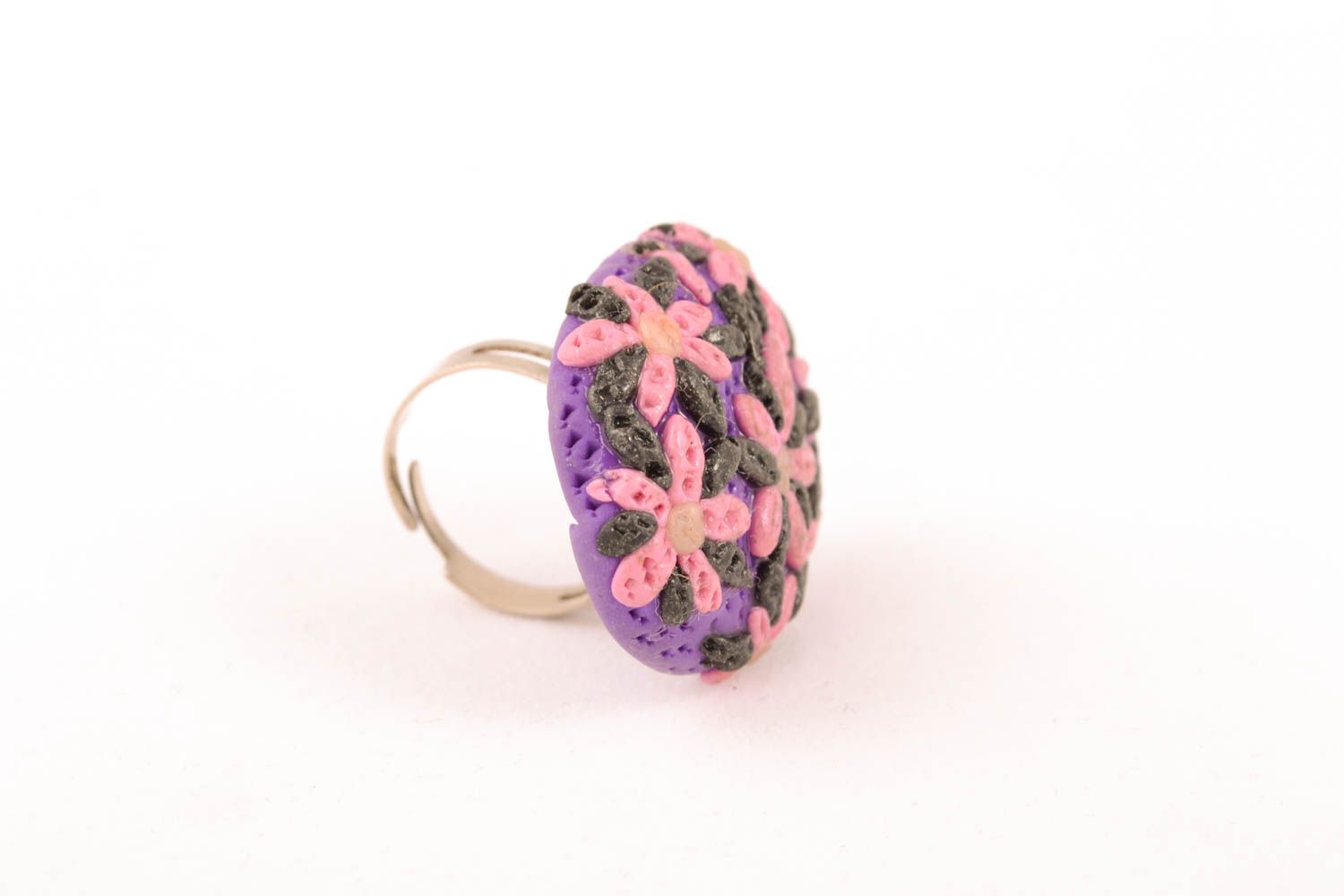 Large polymer clay ring photo 3