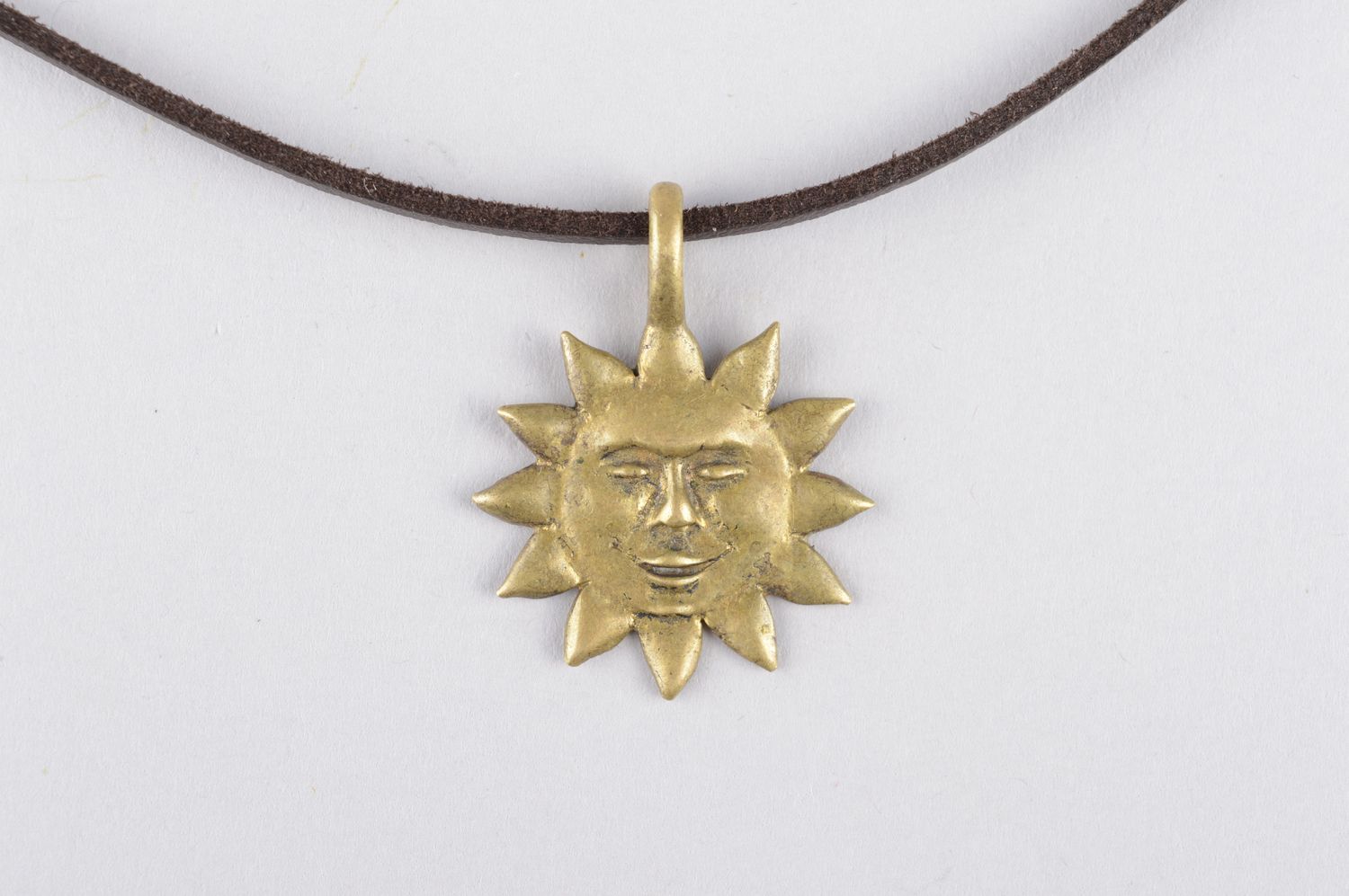 Handmade accessories bronze necklace metal pendant bronze jewelry unusual gift  photo 5