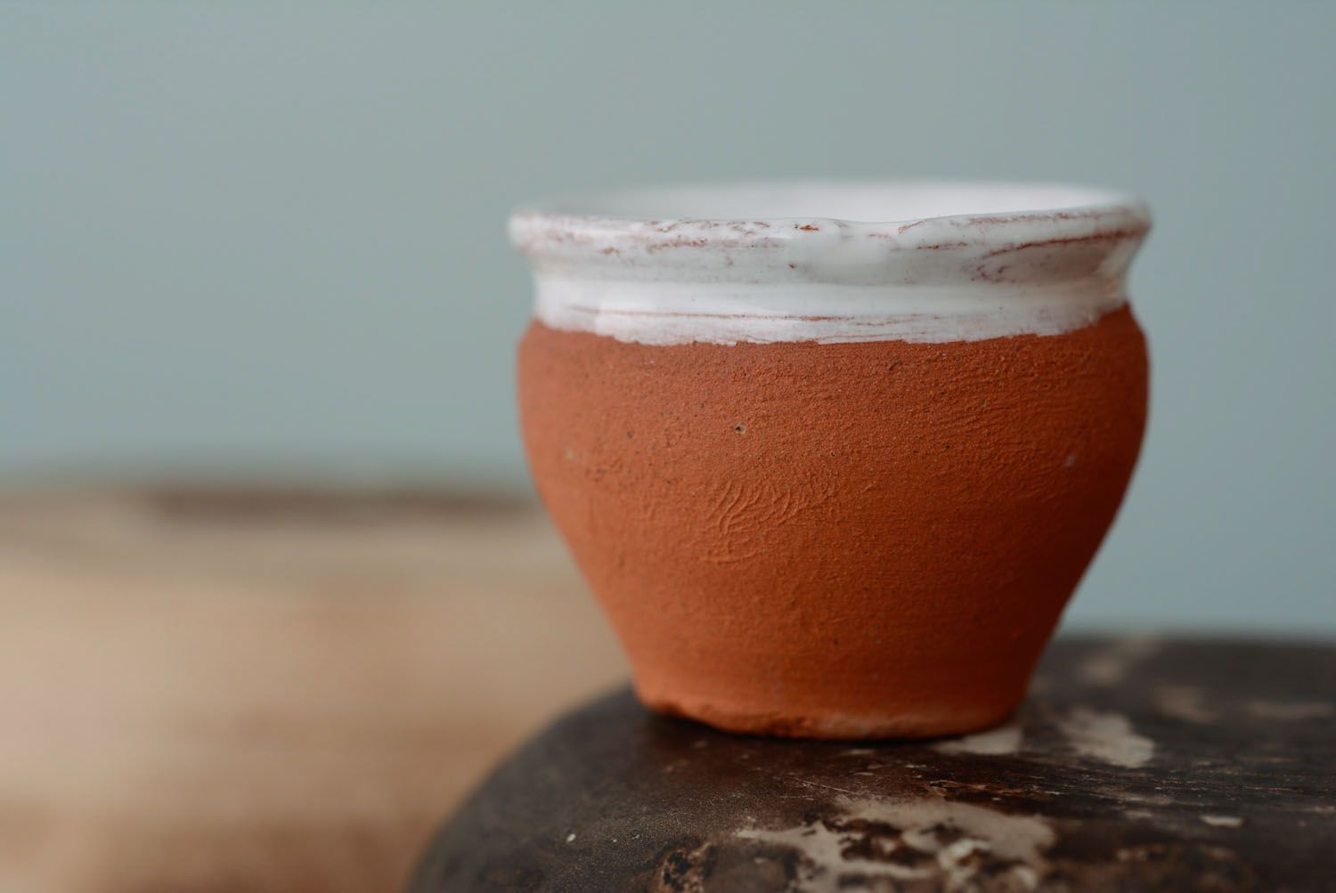 Keramik Salzdose in Form eines Topfes foto 1