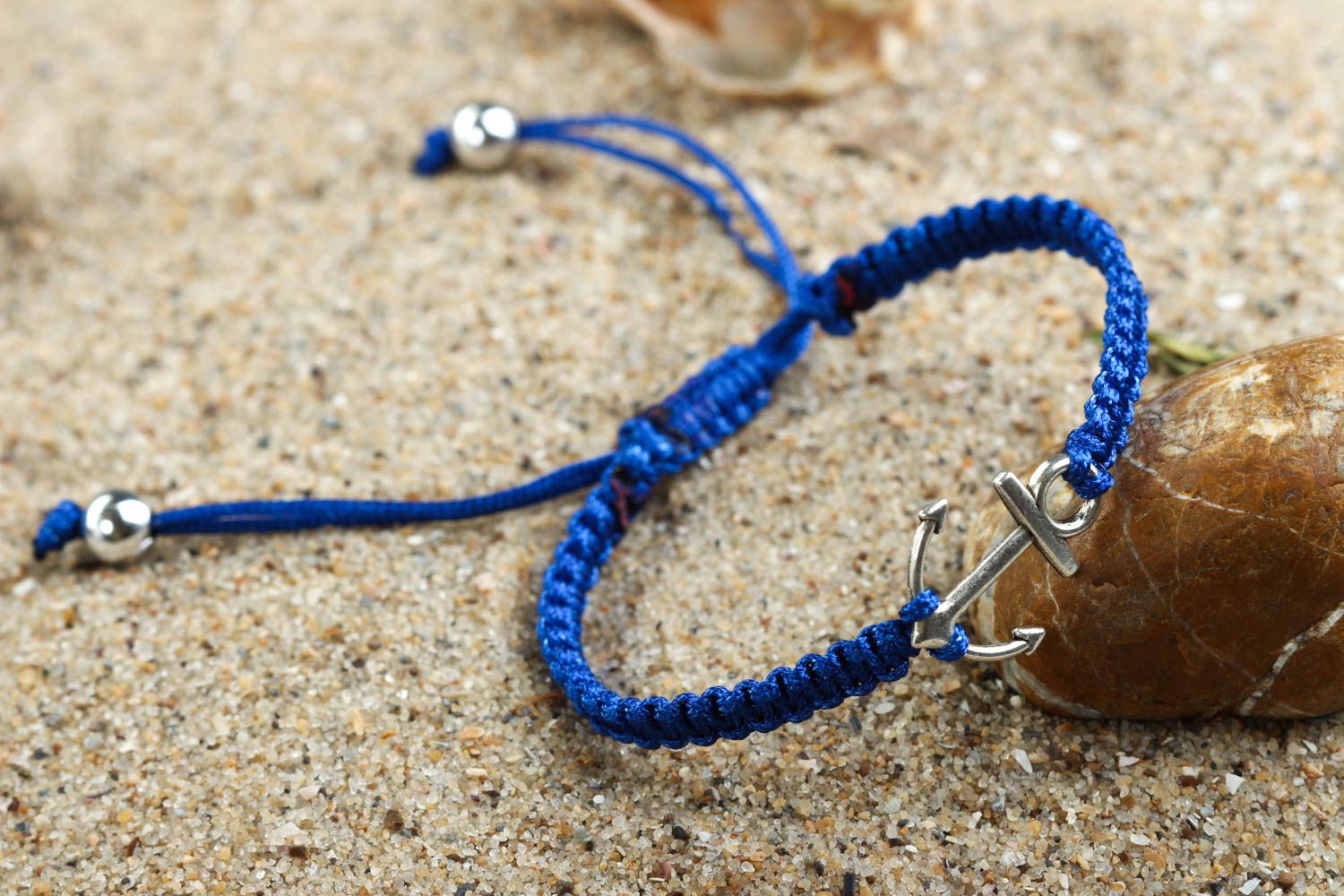 Geflochtenes Armband handmade Amulett Armband Accessoires für Frauen in Blau foto 1