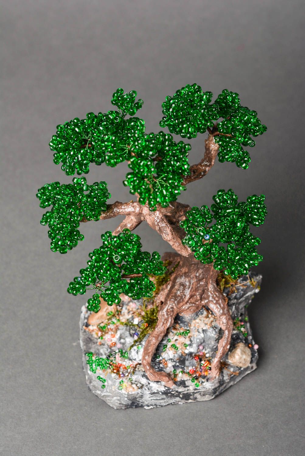 Künstlicher Baum handgefertigt Kunststoff Pflanze Tischdeko Idee originell foto 3