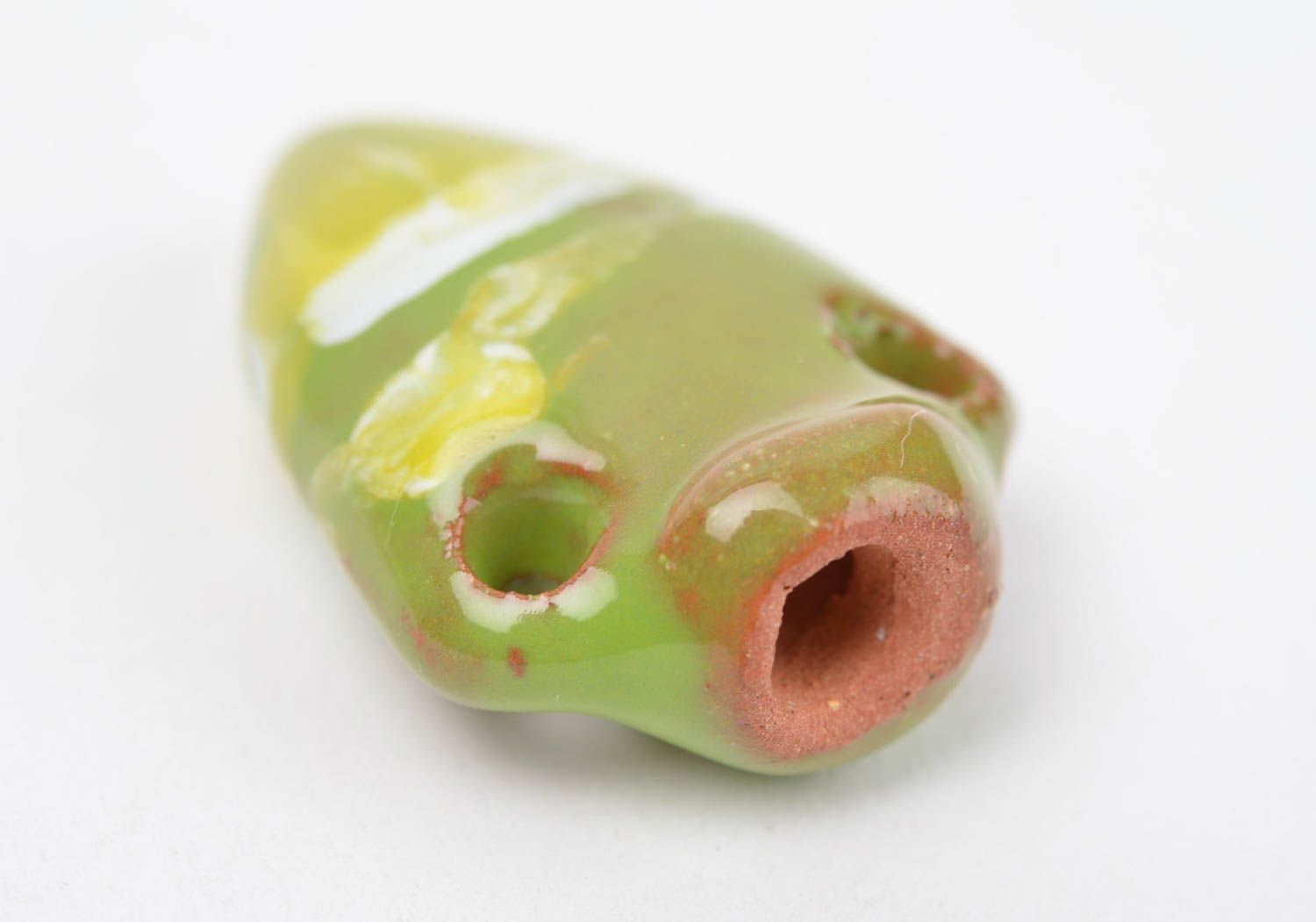 Кулон ручной работы глиняный аромакулон украшение на шею Зеленый кувшин фото 3