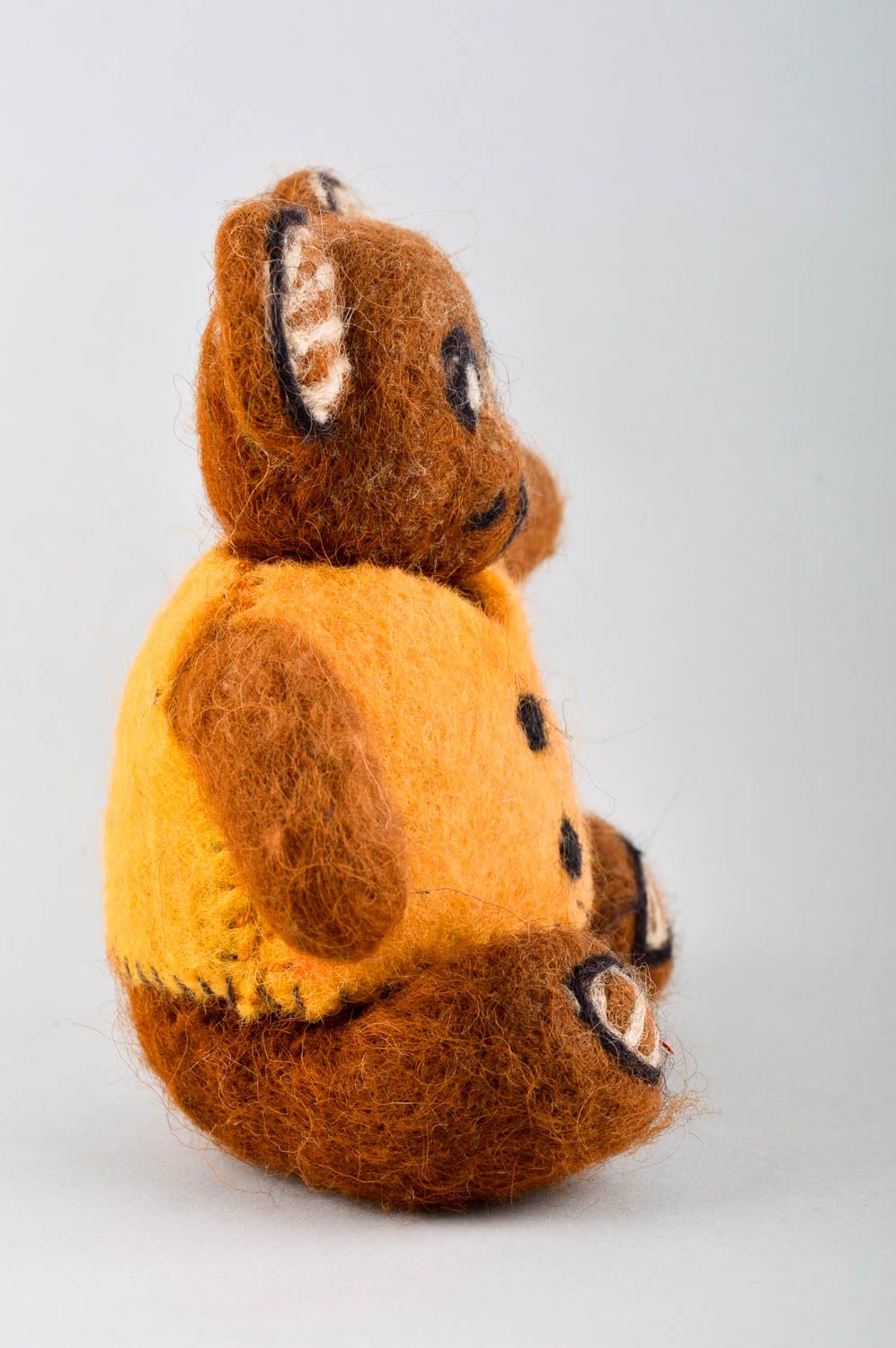 Peluche décorative fait main Jouet en laine ourson marron Cadeau enfant photo 9