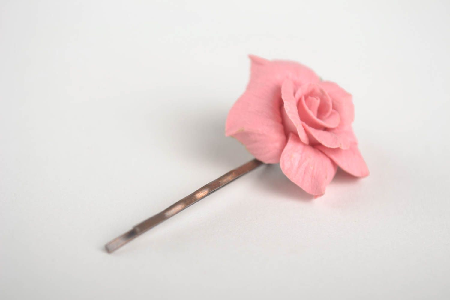 Blume Haarspange handgemachter Schmuck Accessoire für Frauen rosa Rose foto 4