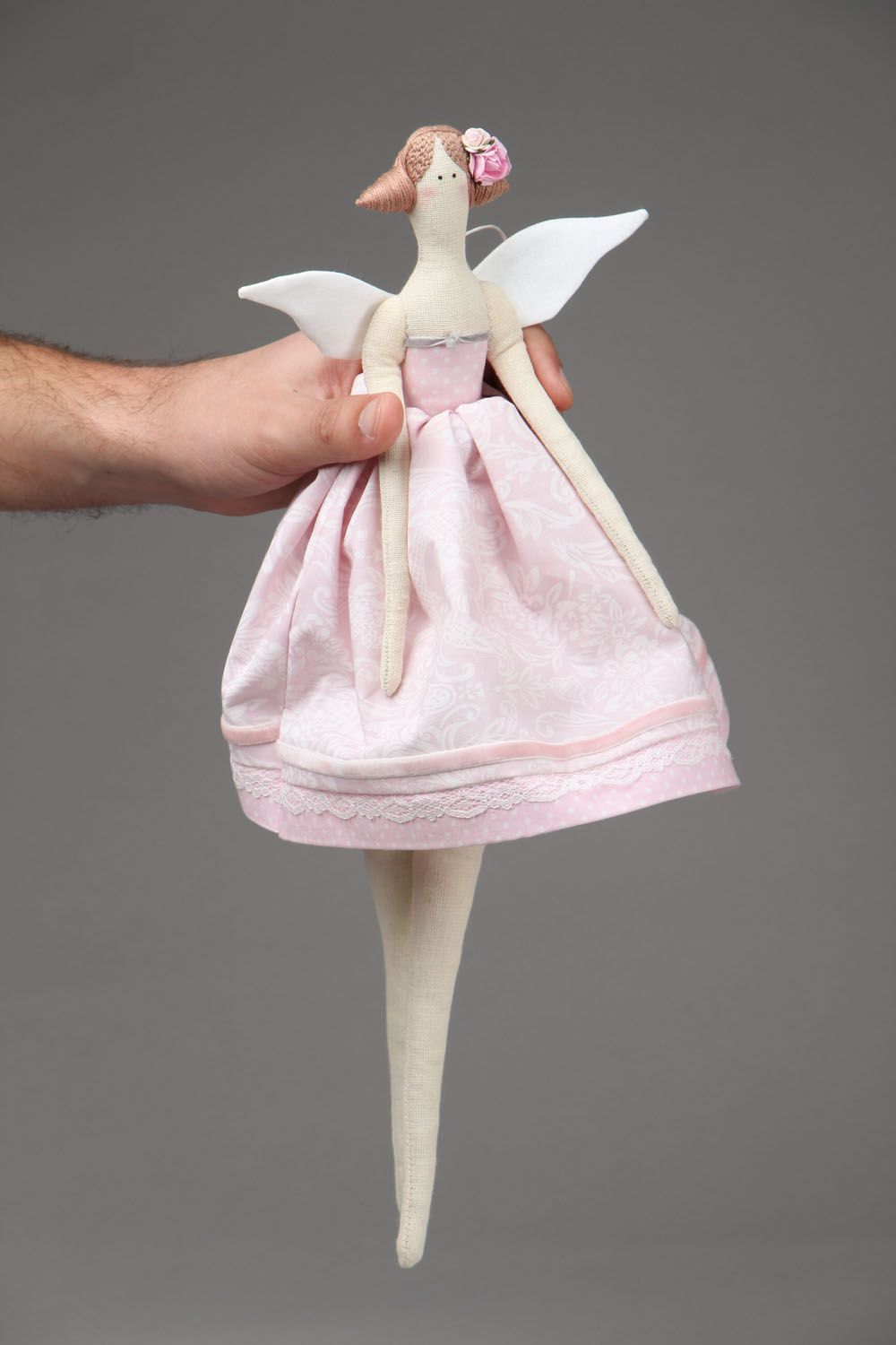 Мягкая игрушка Ангел в розовом платье фото 4