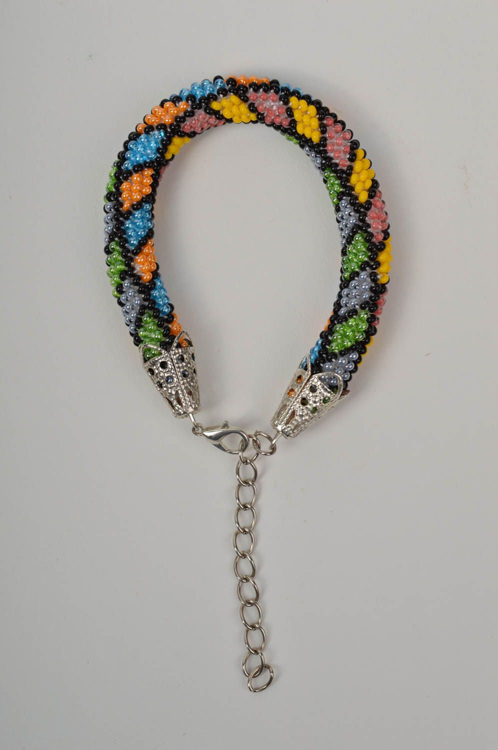 Handmade wrist bracelet seed beaded fashionable bijouterie present for woman photo 5