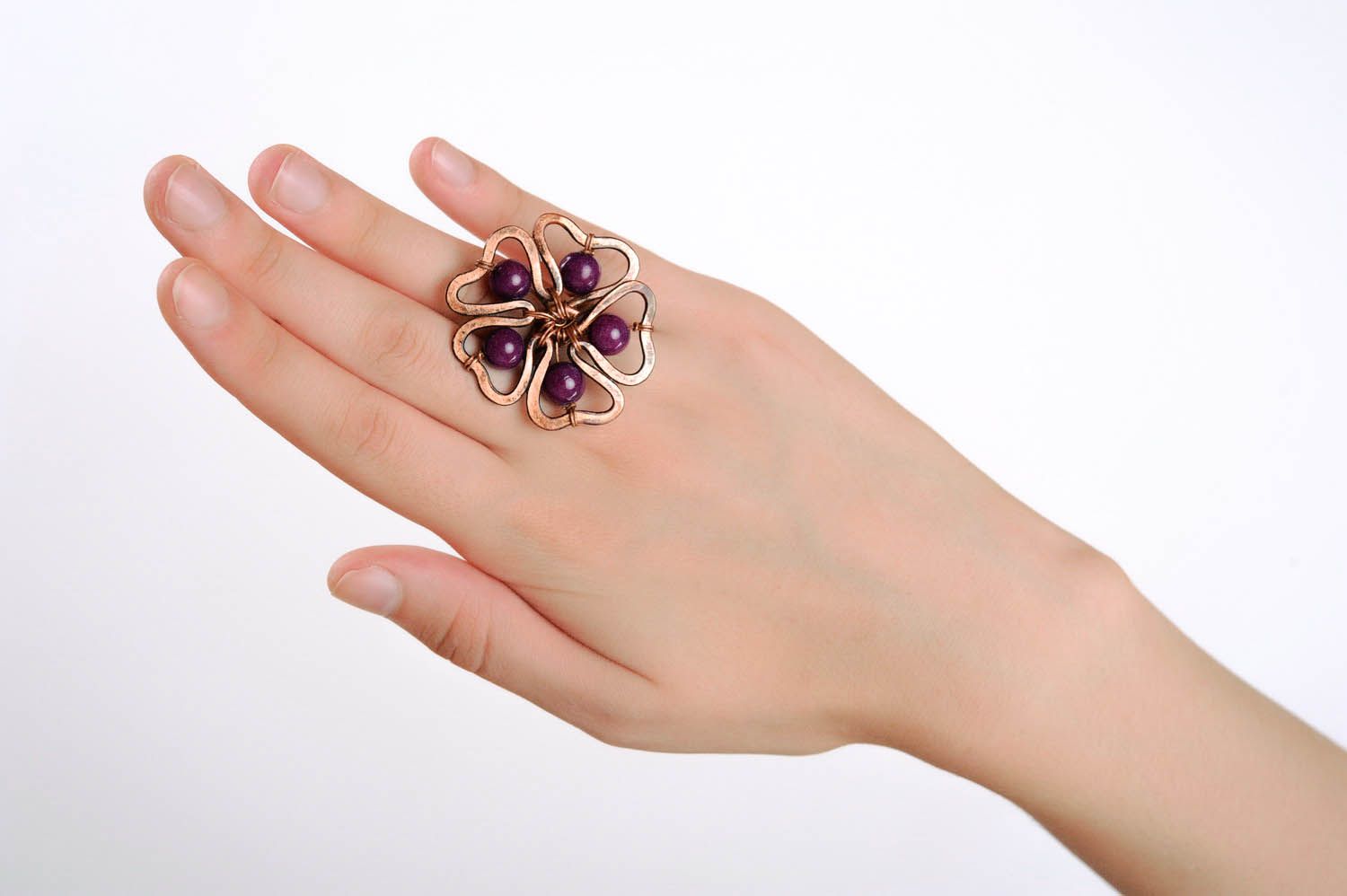 Ring with garnet Buttercup photo 4
