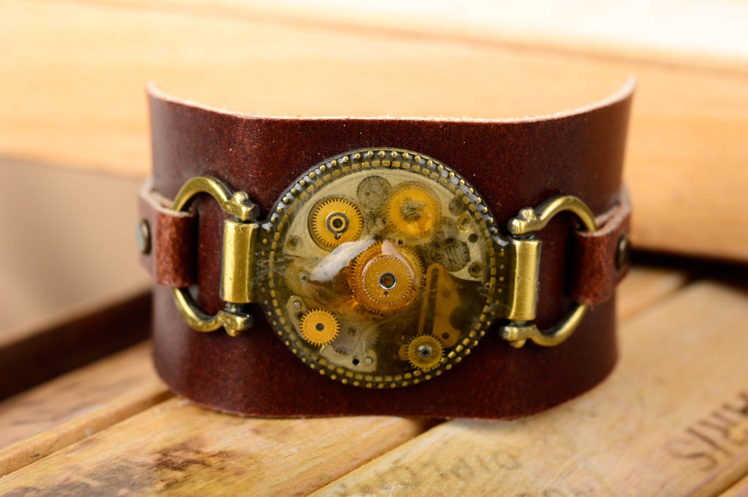 Handmade leather bracelet designer accessories steampunk bracelets for women photo 2
